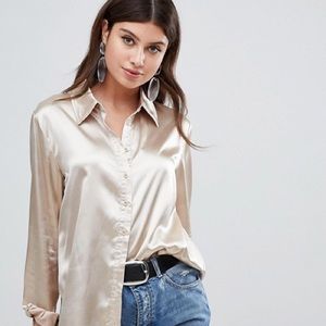 SOLD ON MERCARI!!!Satin button down